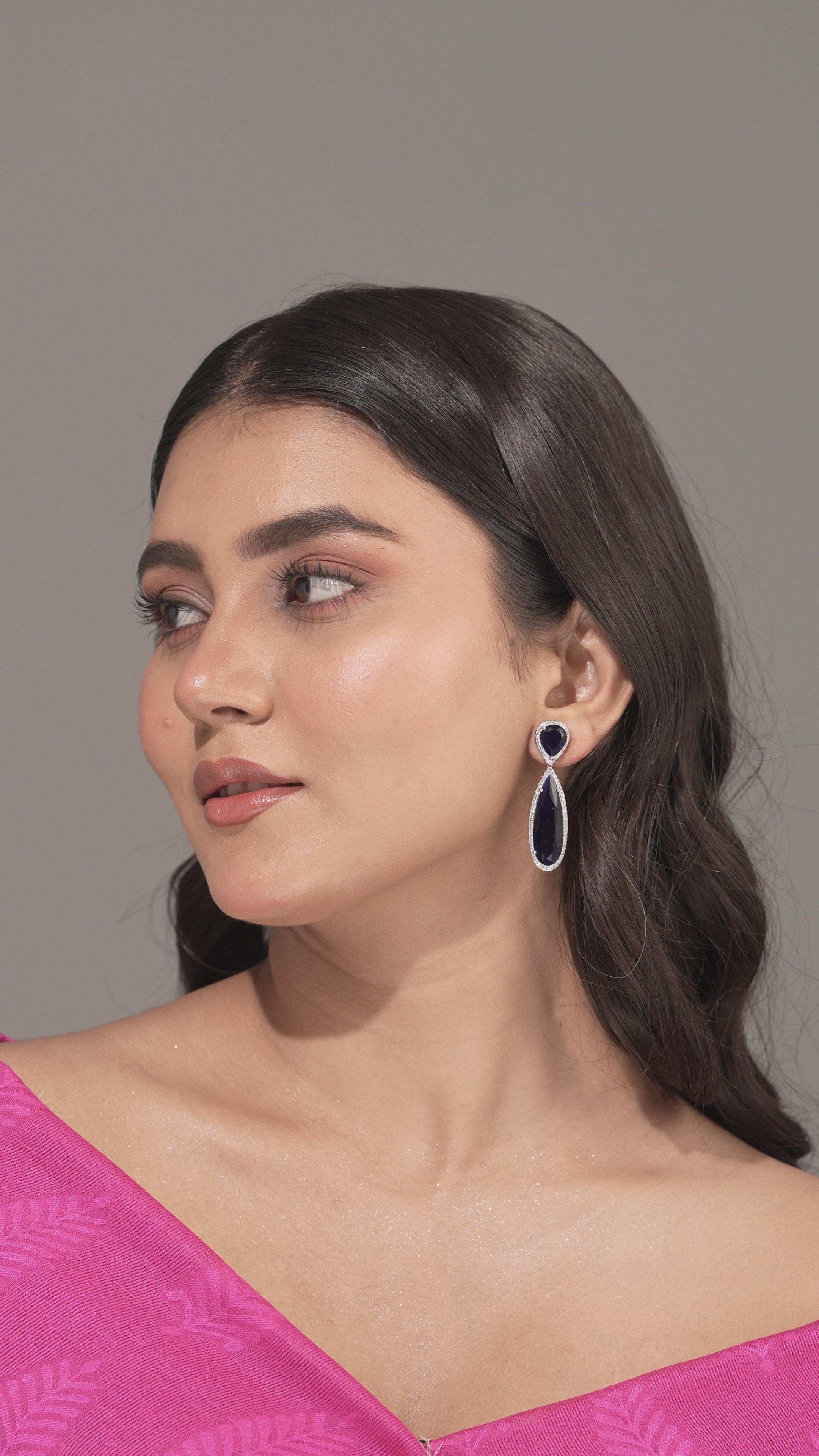 Mirror Dew Drop Duo Earrings
