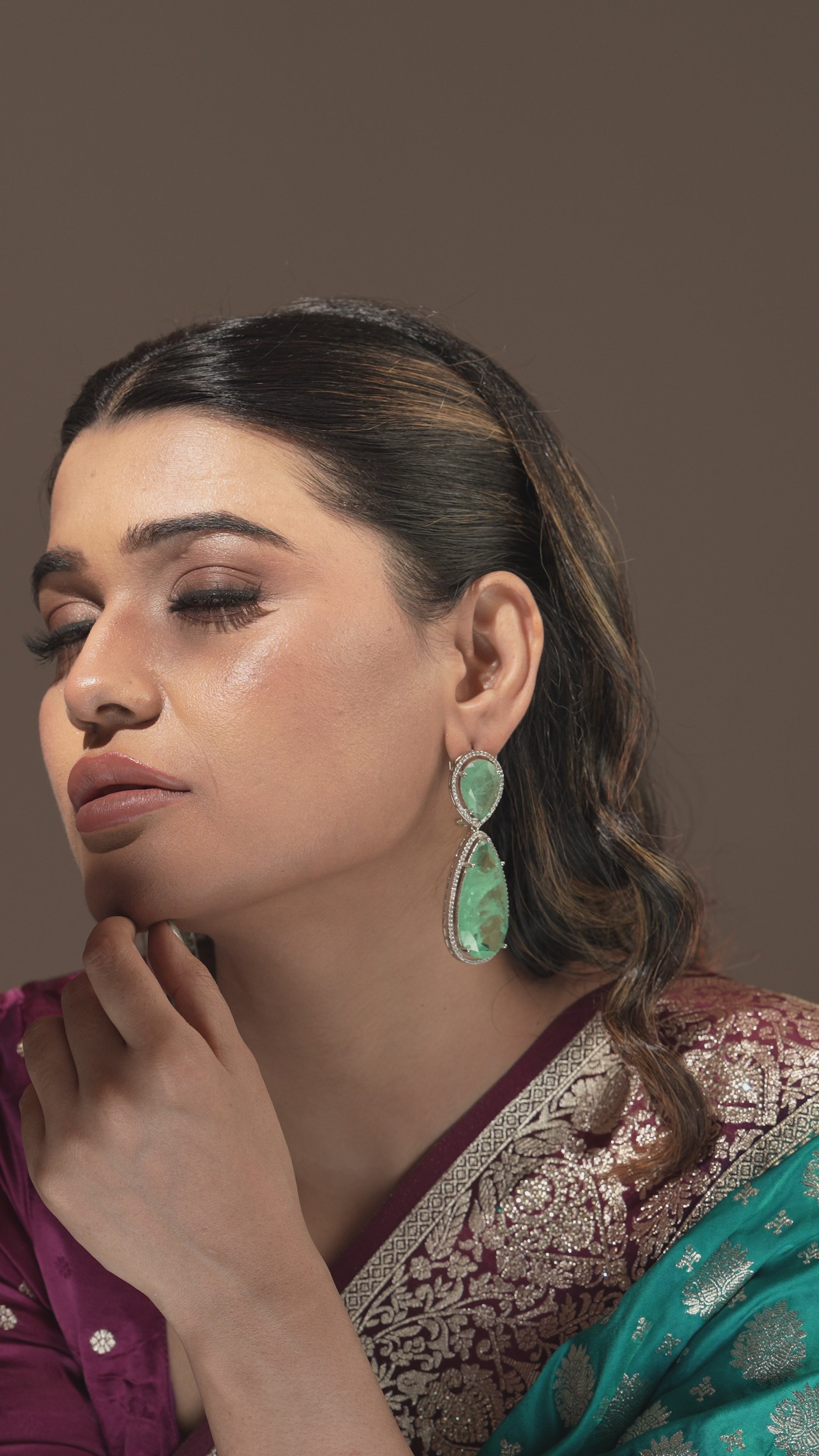 Emerald Doublet  Elegance Double‑Drop Earrings