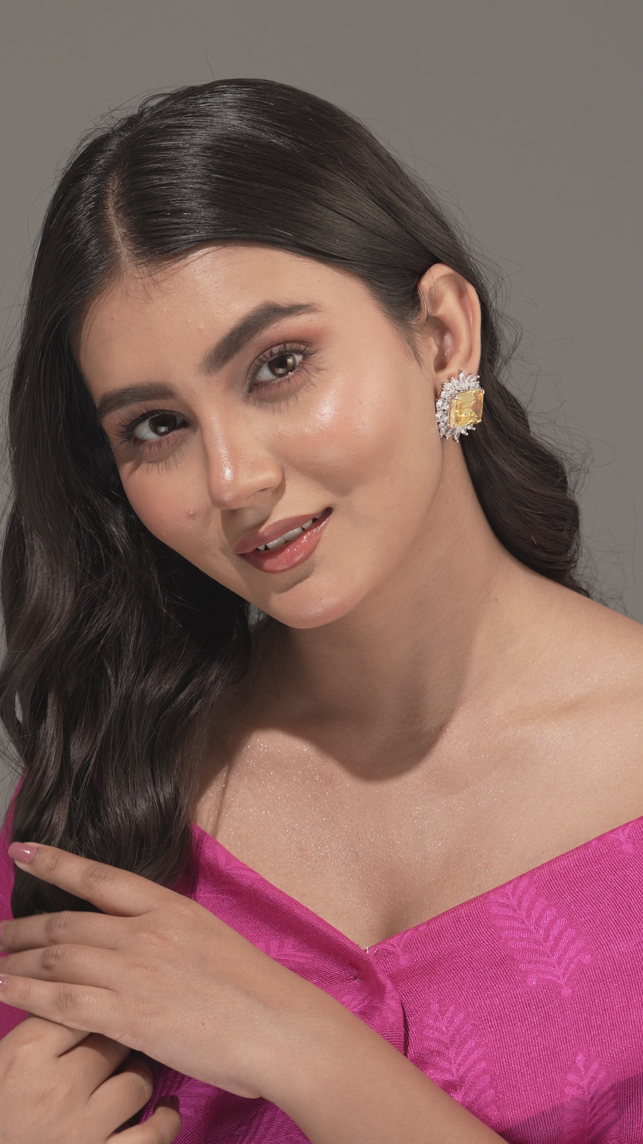 Emerald Laurel Halo Stud Earrings