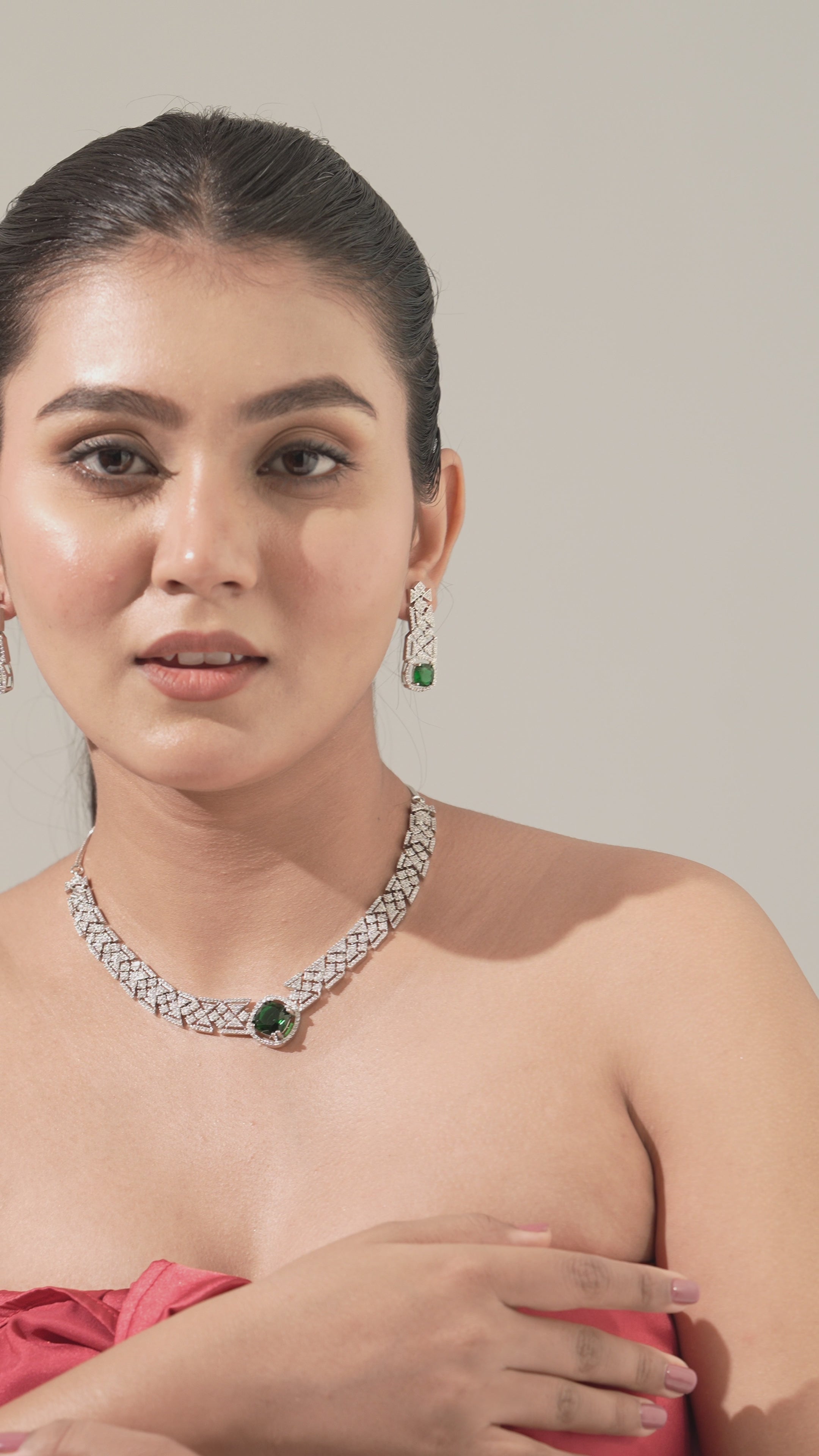 Amethyst Allure CZ Choker & Earring Set