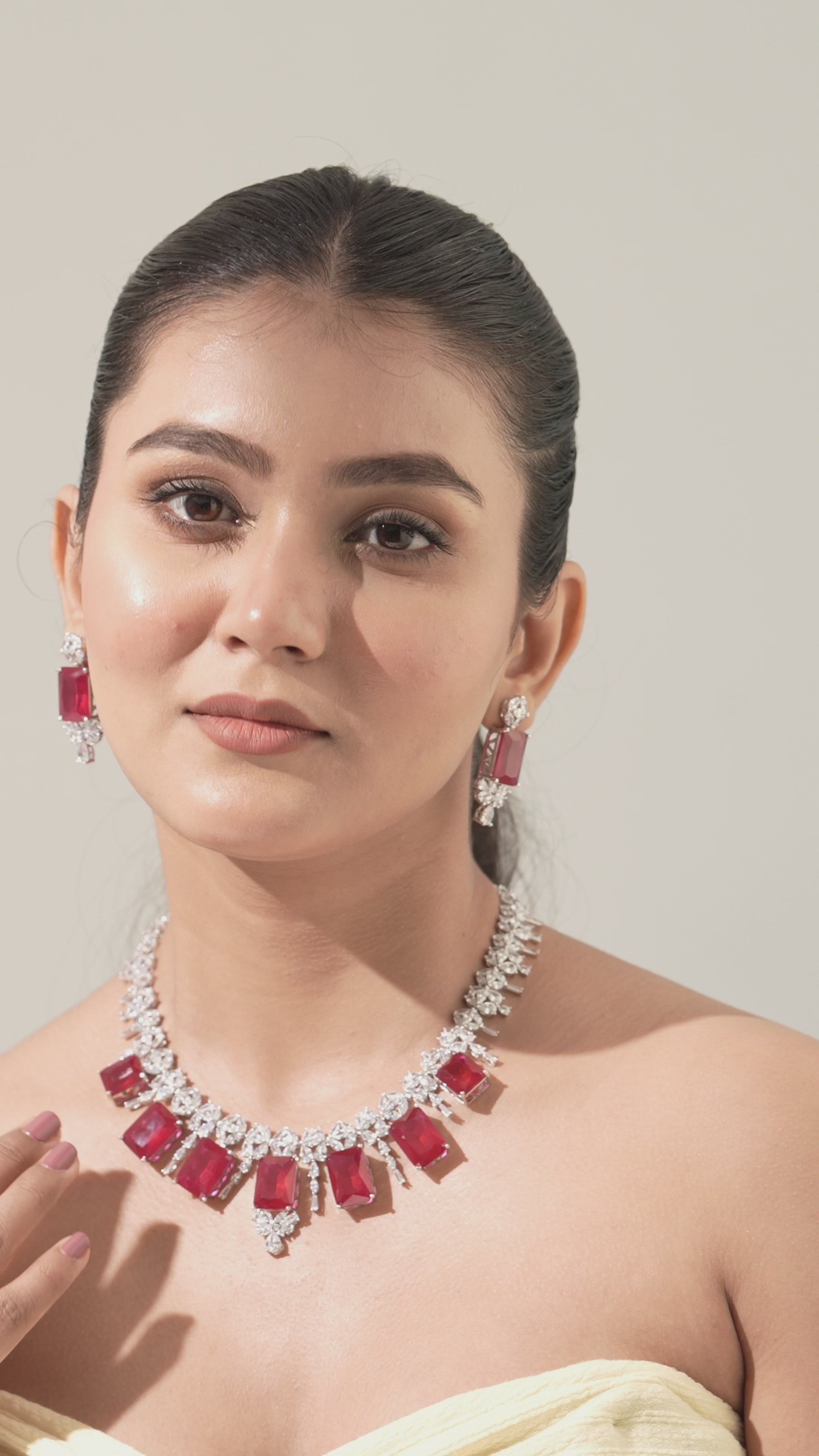 Blossom CZ Necklace & Earring Set