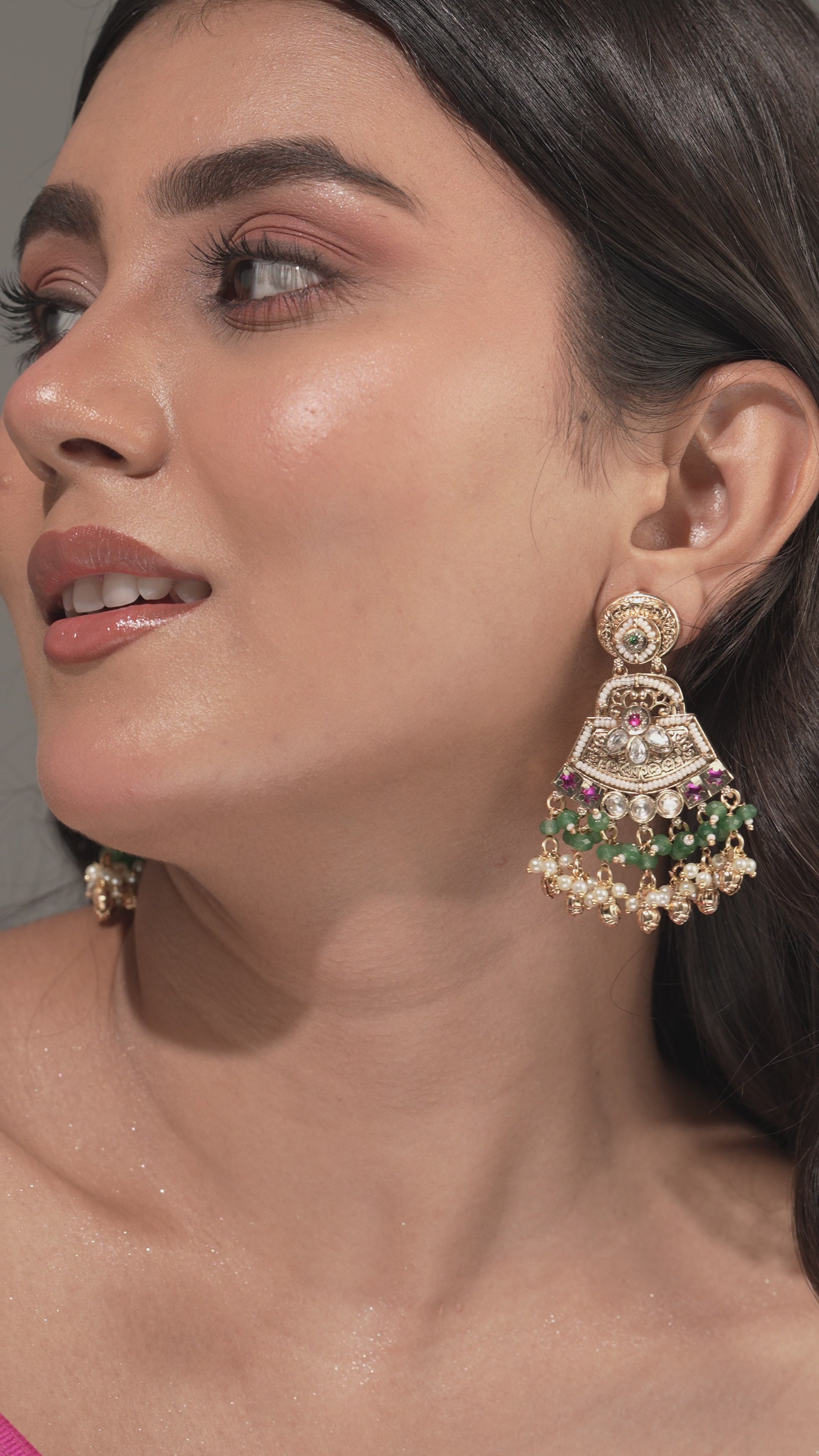 Amrapali Heritage Kundan Jhumka Earrings