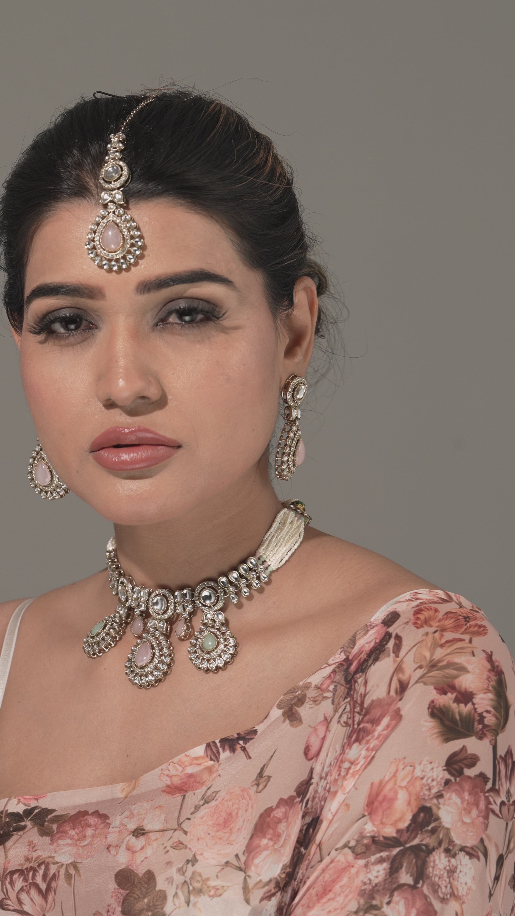 Blush Harmony – Multi-Pastel Zedex and CZ Medallion Choker
