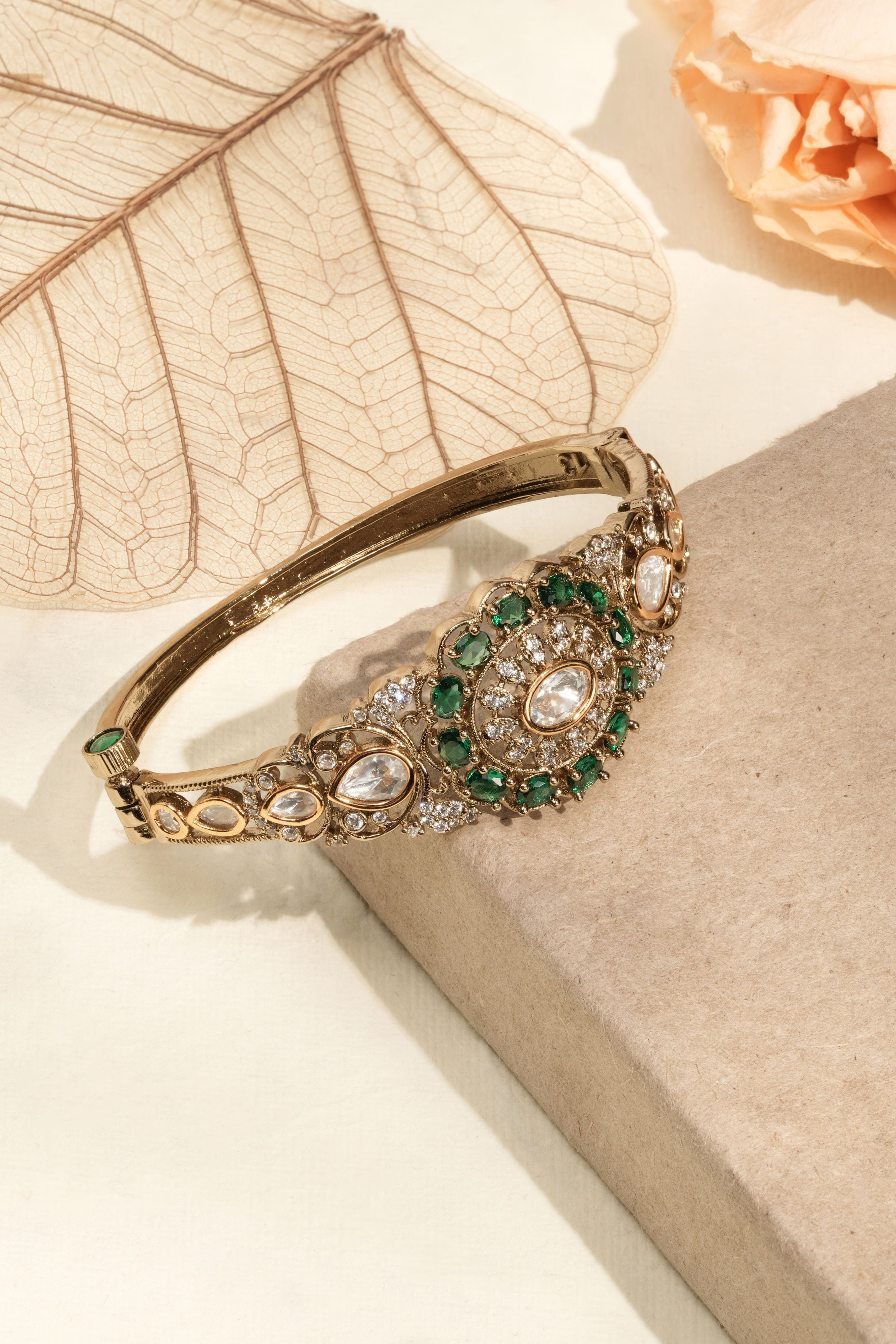 Traditional Ruby Radiance Moissanite CZ Openable Bangle Design